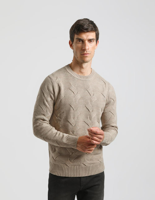 Maglia girocollo intrecciata