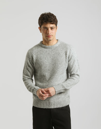 Maglia girocollo misto lana