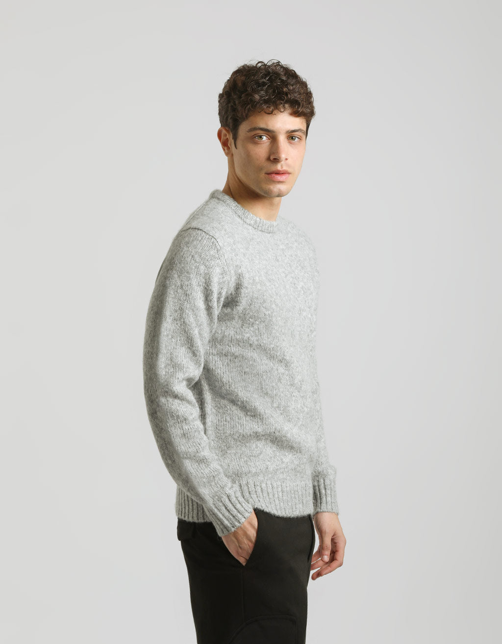 Maglia girocollo misto lana