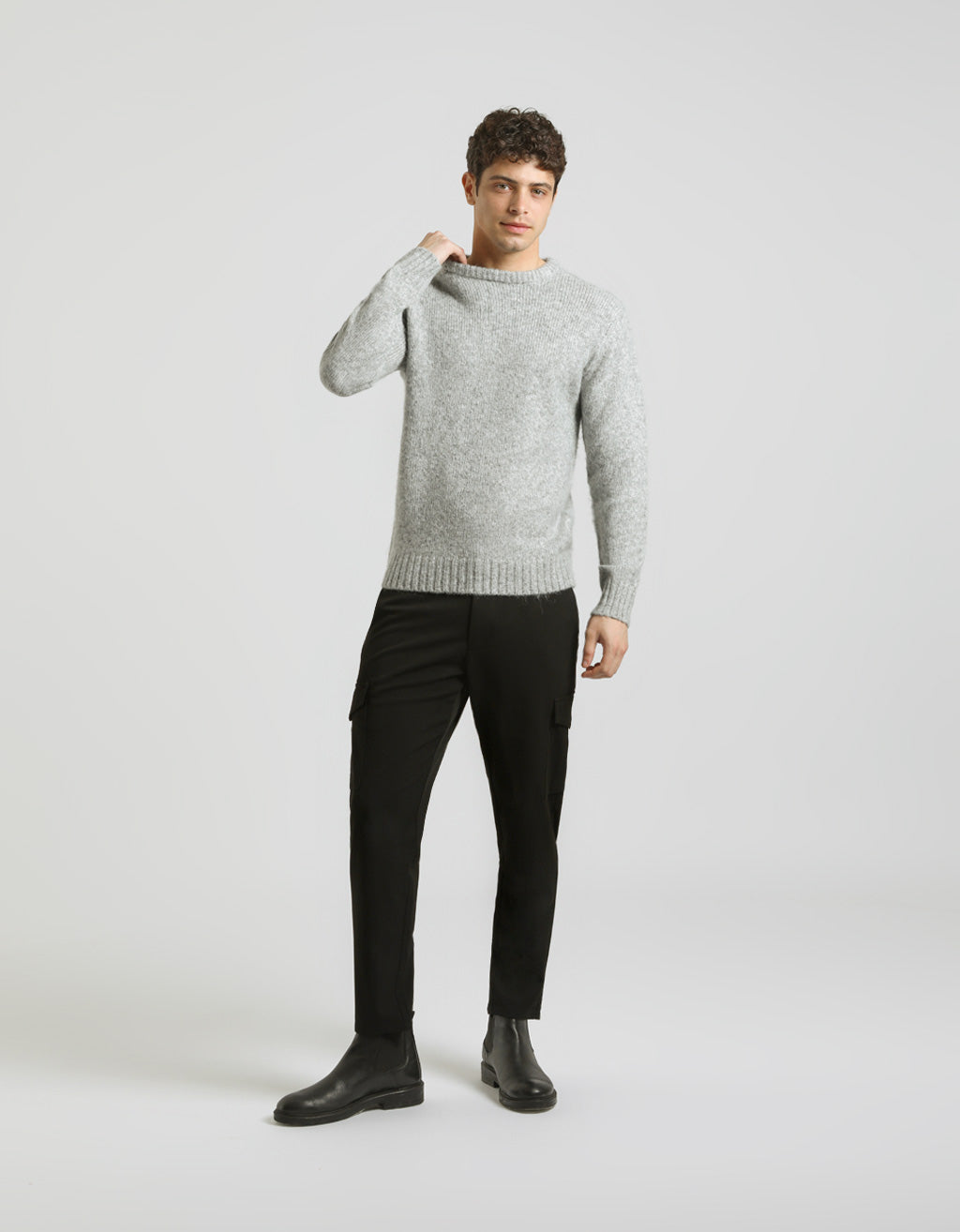 Maglia girocollo misto lana