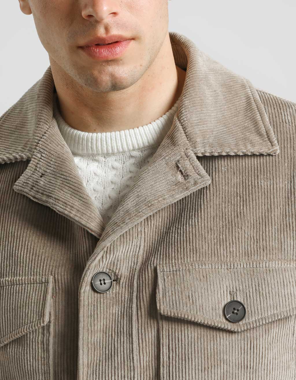 Giacca camicia in velluto