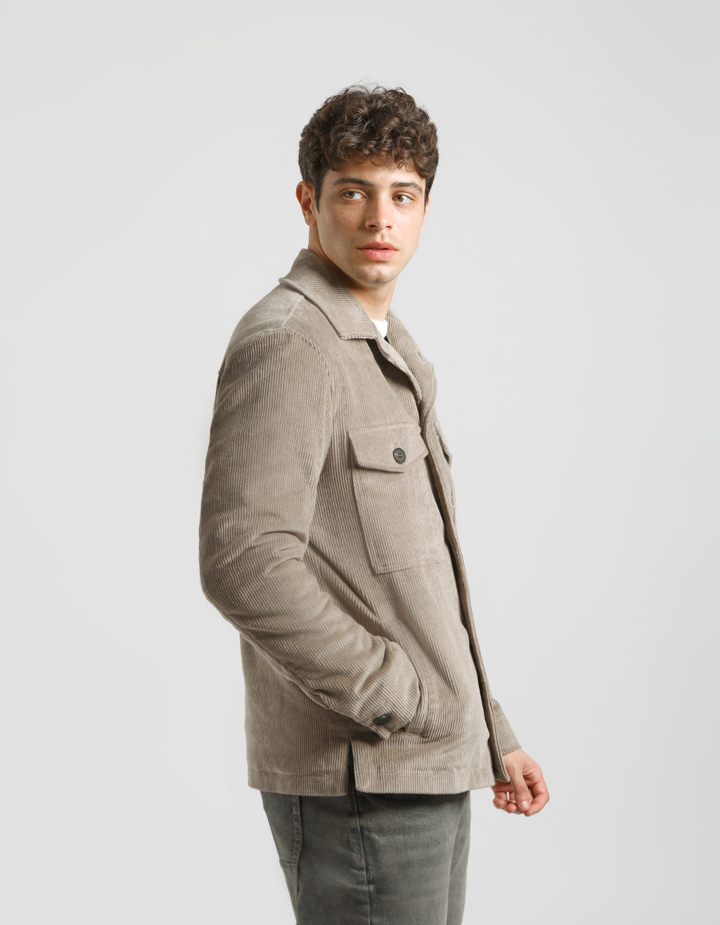 Giacca camicia in velluto