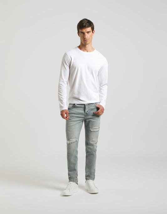 Jeans skinny fit con strappi
