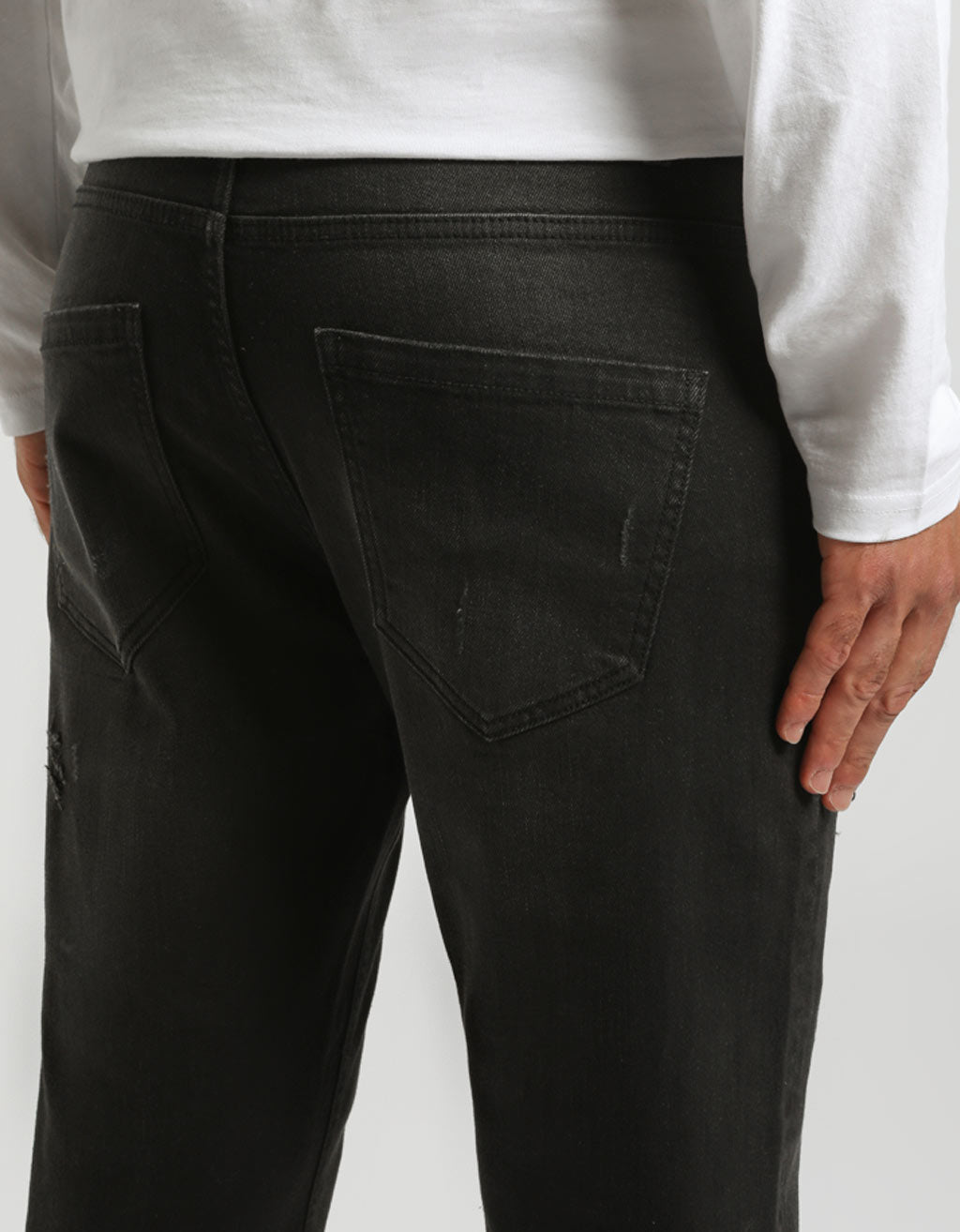 Jeans skinny fit con strappi nero