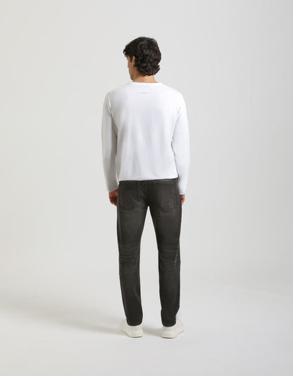 Jeans regular fit con strappi nero