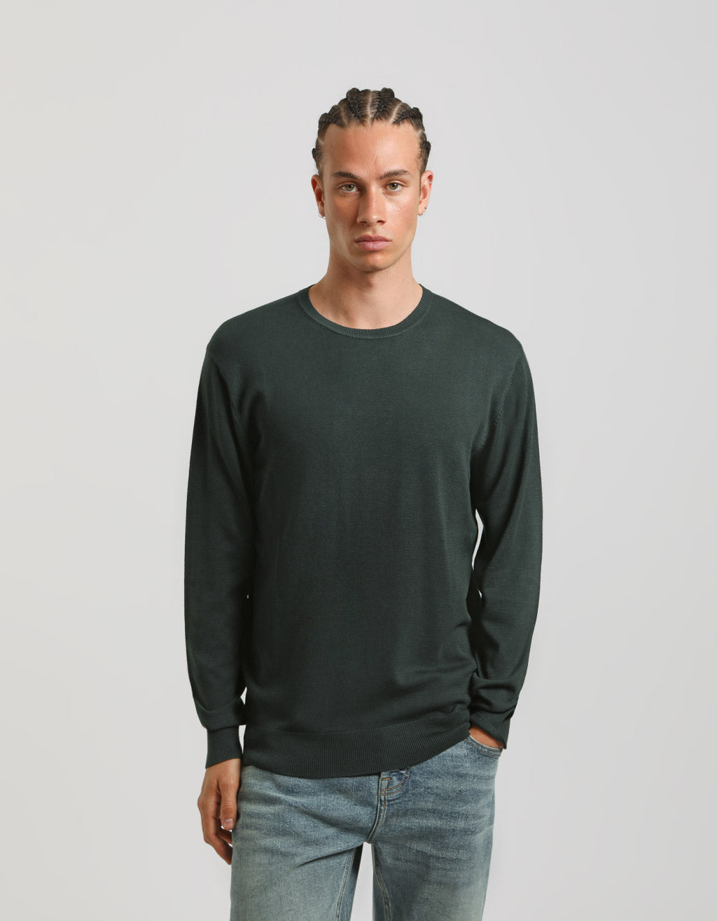 Maglia girocollo misto viscosa