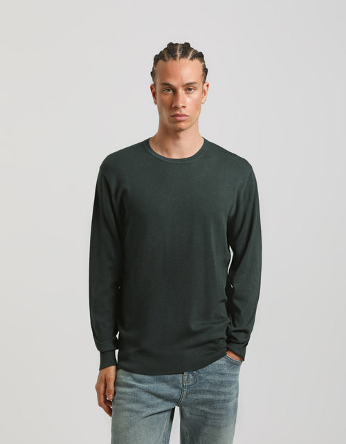 Maglia girocollo misto viscosa