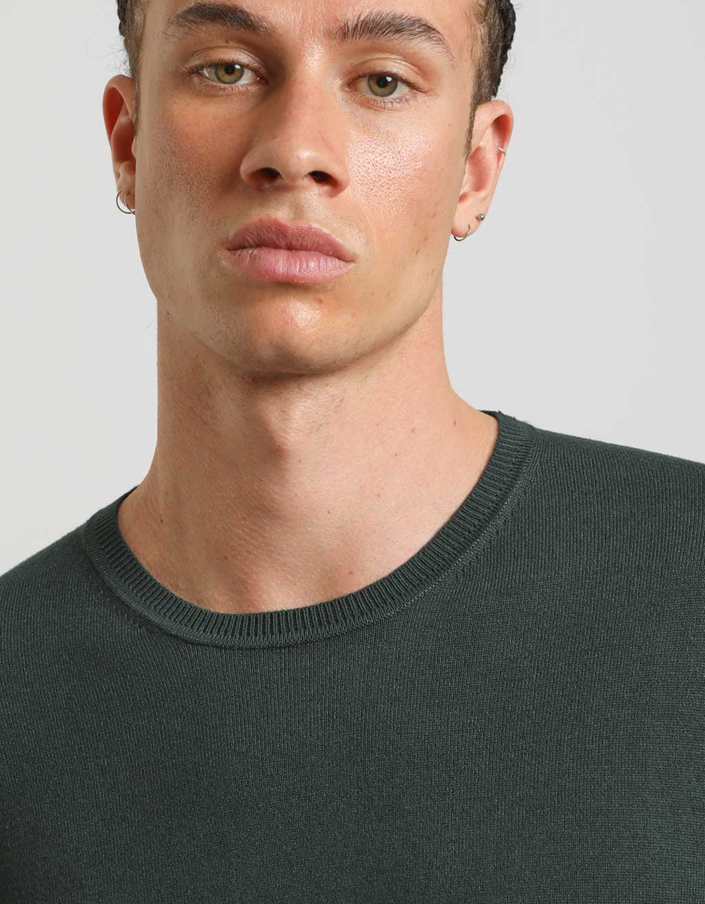 Maglia girocollo misto viscosa