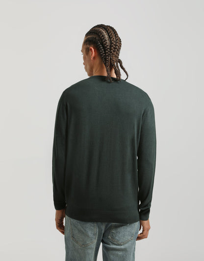 Maglia girocollo misto viscosa