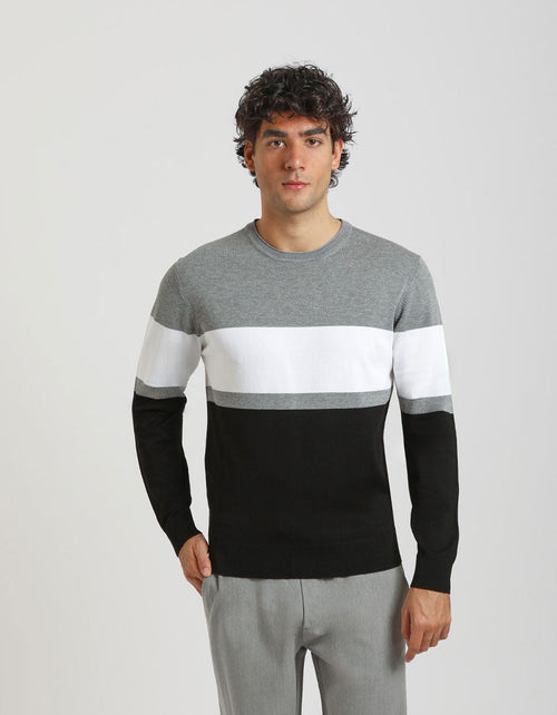 Maglia girocollo colorblock