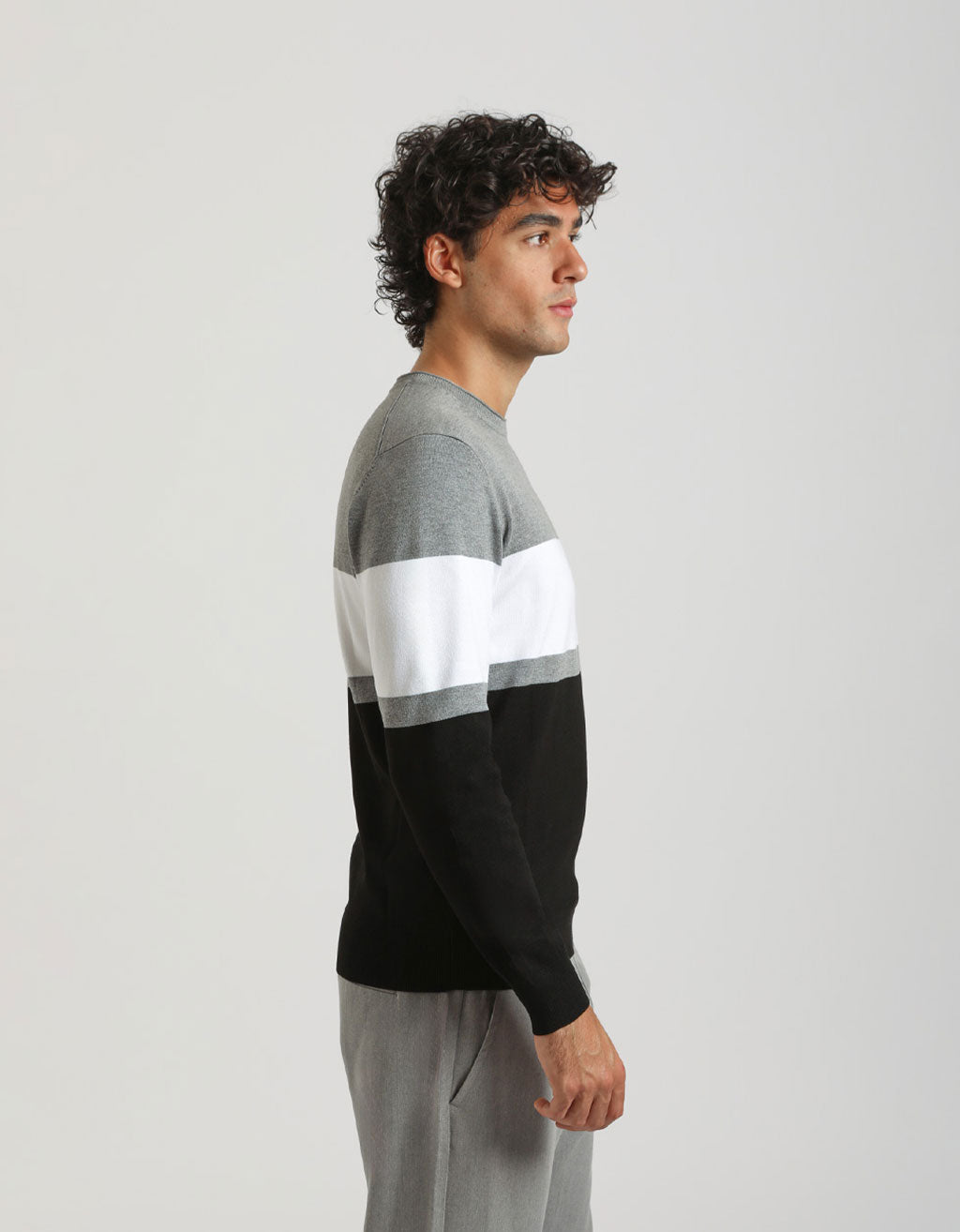 Maglia girocollo colorblock