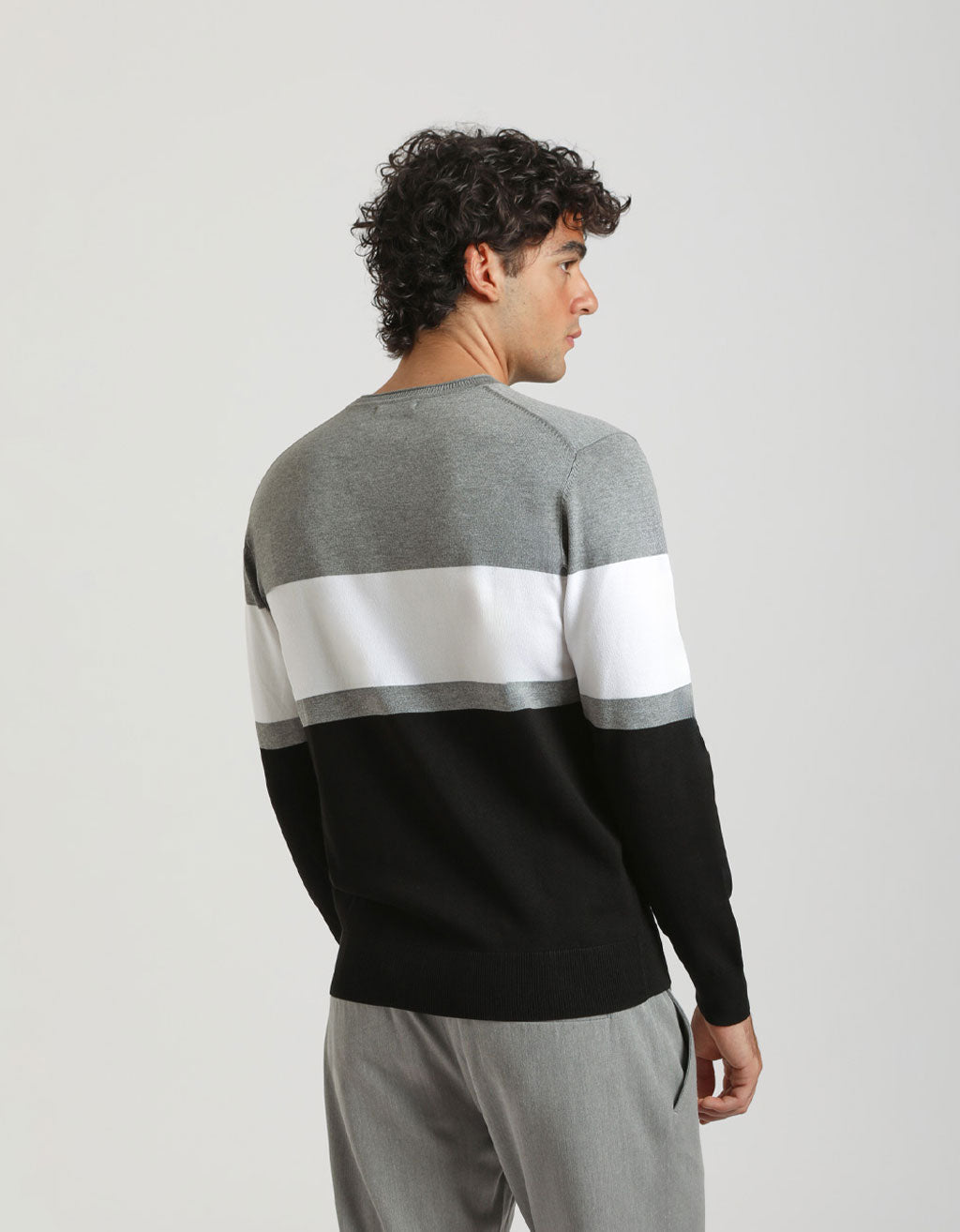 Maglia girocollo colorblock