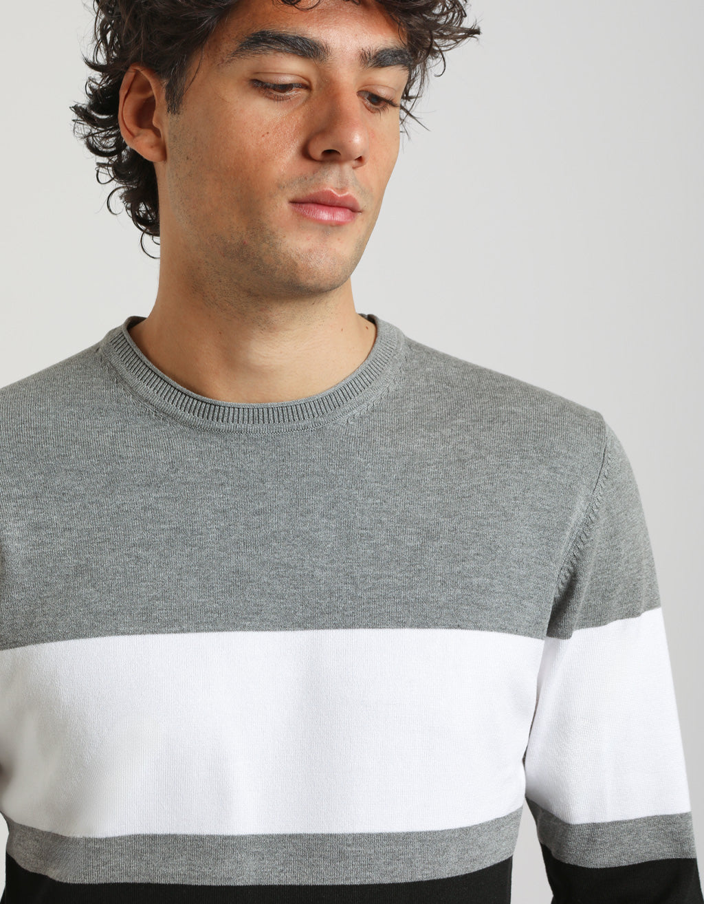 Maglia girocollo colorblock