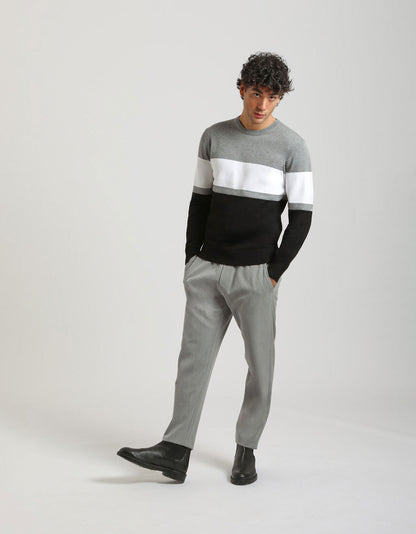 Maglia girocollo colorblock