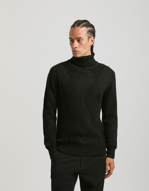 Maglia collo alto a rombi