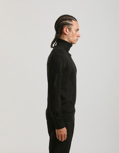 Maglia collo alto a rombi