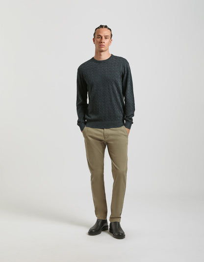 Pantaloni chino in cotone strutturato