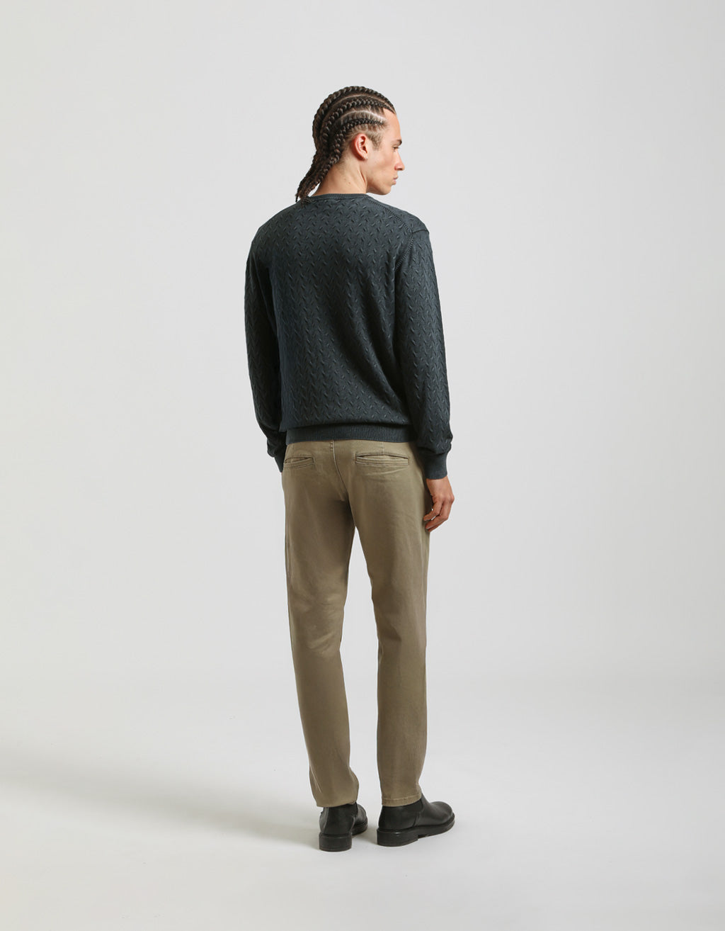 Pantaloni chino in cotone strutturato