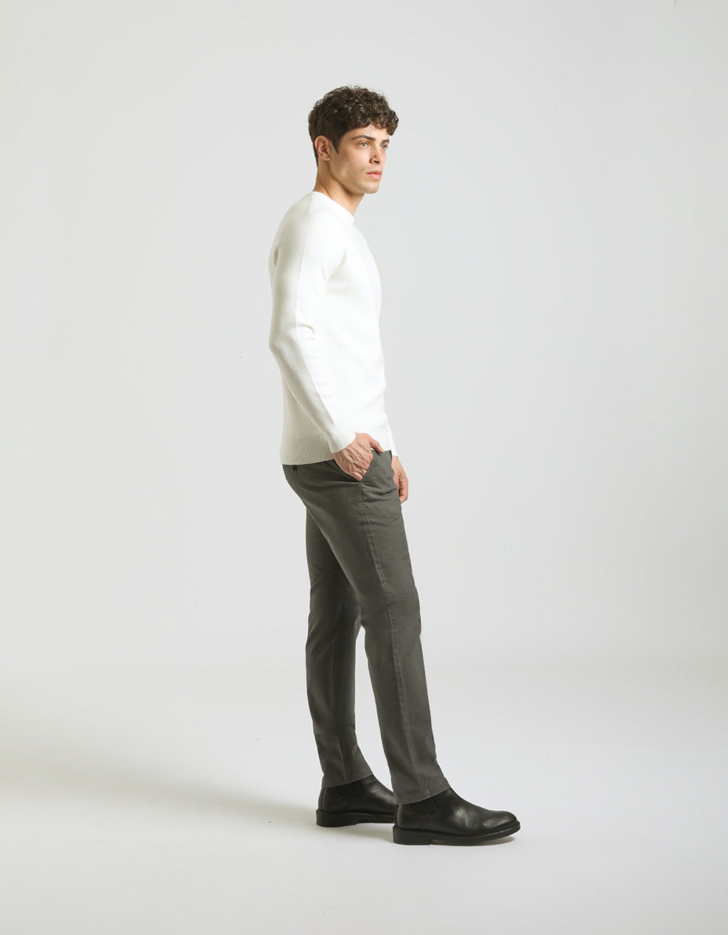 Pantaloni chino microfantasia