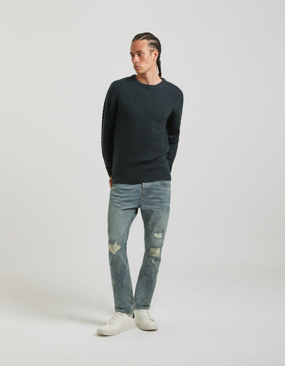 Maglia girocollo strutturata