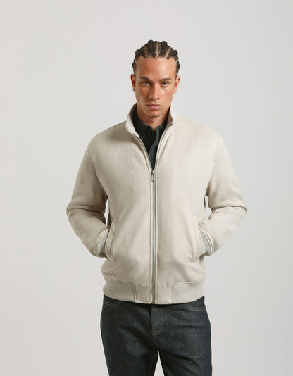 Giacca lupetto effetto camoscio