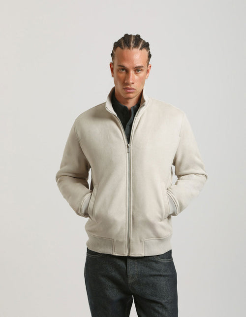 Giacca lupetto effetto camoscio