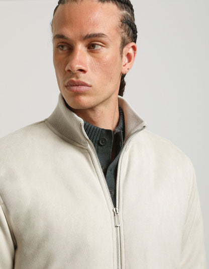 Giacca lupetto effetto camoscio