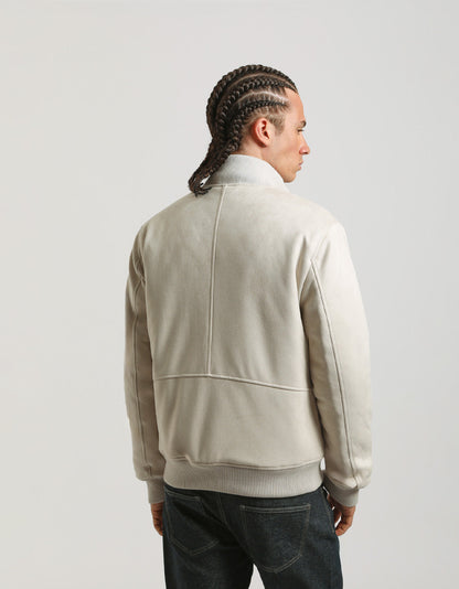 Giacca lupetto effetto camoscio