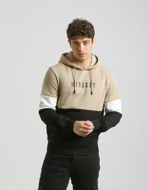 Felpa con cappuccio colorblock