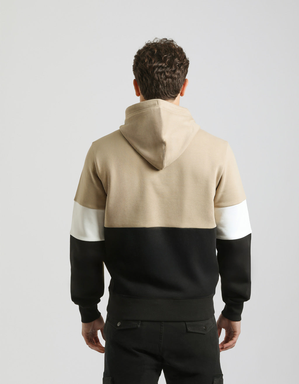 Felpa con cappuccio colorblock