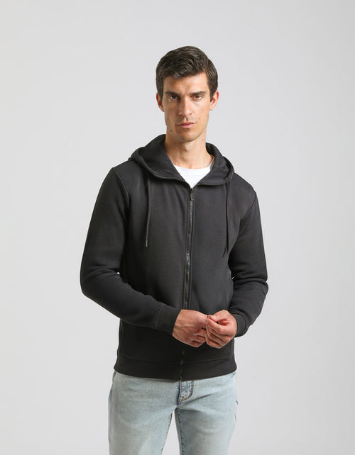 Felpa zip con cappuccio