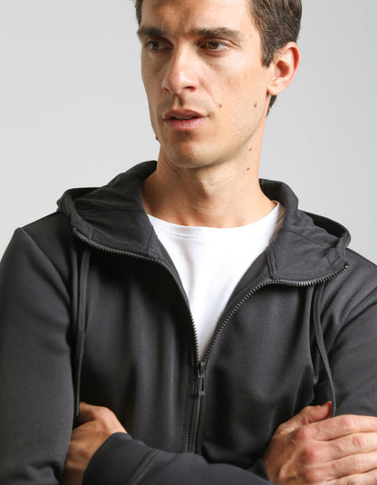 Felpa zip con cappuccio