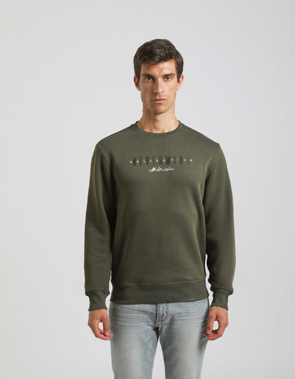 Felpa girocollo con stampa