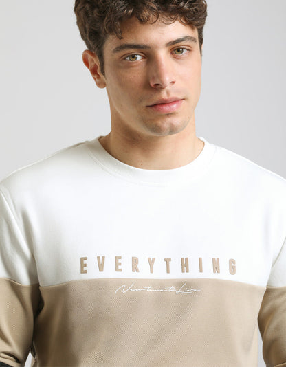 Felpa girocollo colorblock