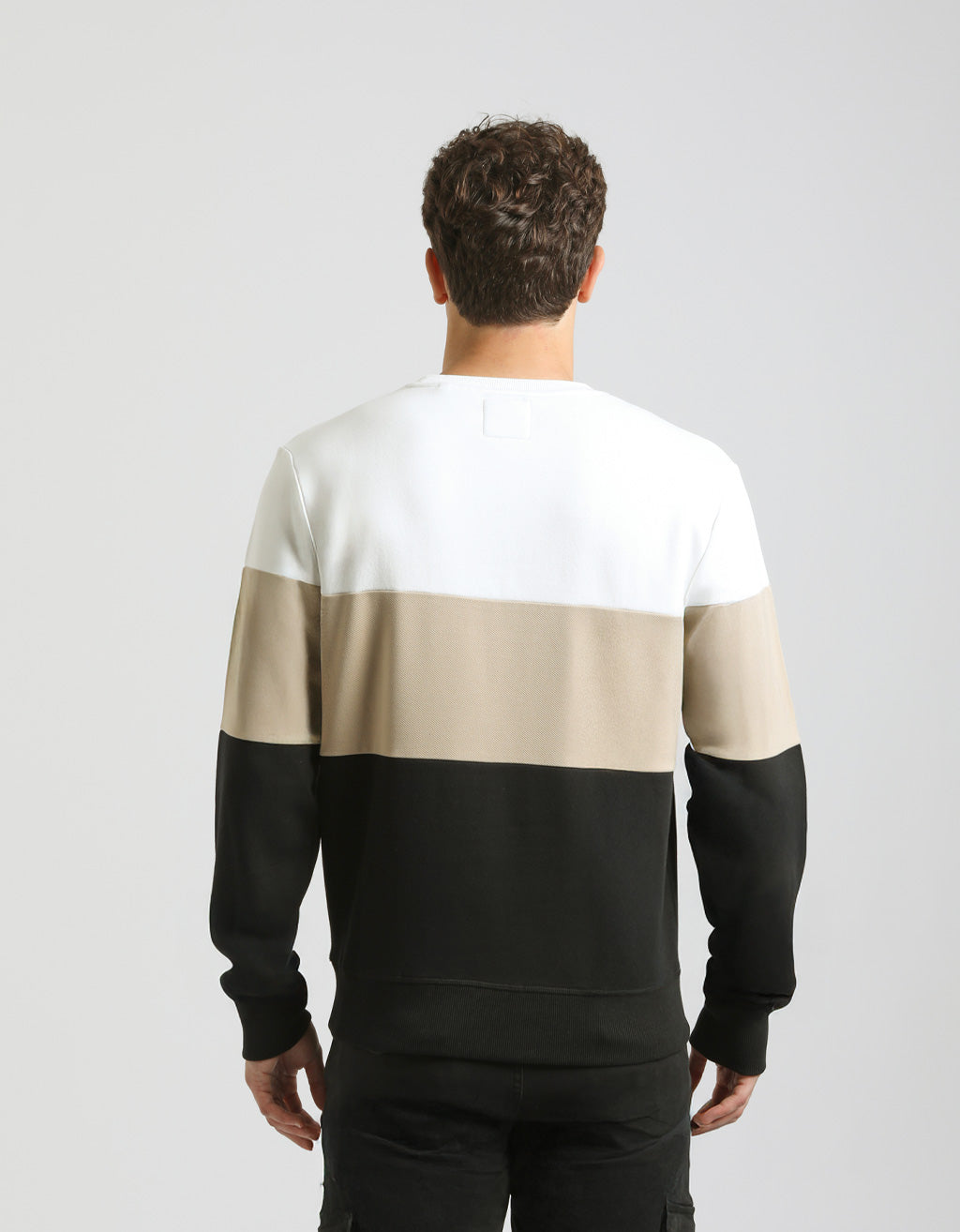 Felpa girocollo colorblock