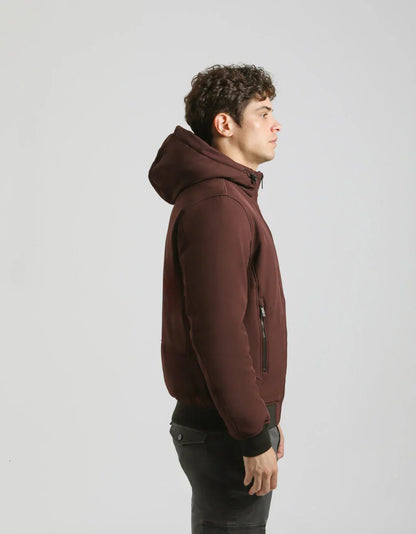 Bomber imbottito con cappuccio