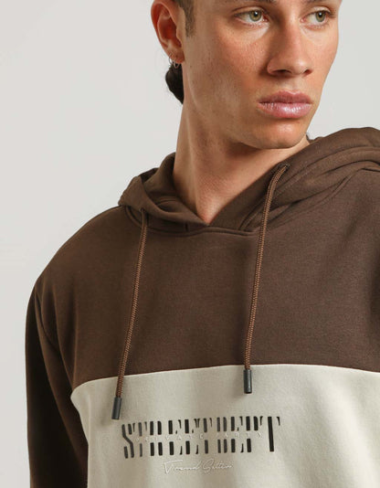 Felpa con cappuccio colorblock