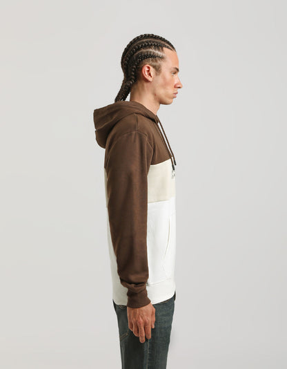 Felpa con cappuccio colorblock