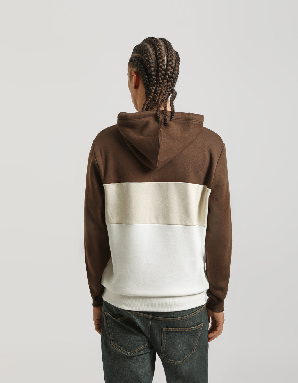 Felpa con cappuccio colorblock