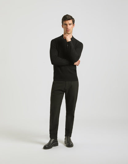 Polo manica lunga con tessuto strutturato