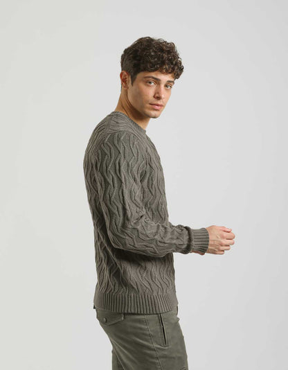 Maglia girocollo intrecciata