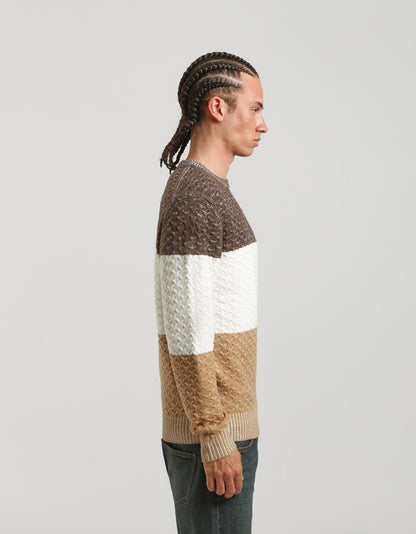 Maglia girocollo colorblock