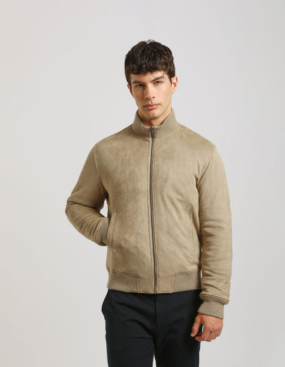 Giacca lupetto effetto camoscio