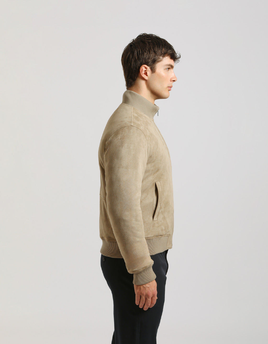 Giacca lupetto effetto camoscio