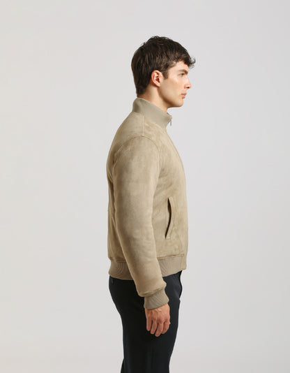 Giacca lupetto effetto camoscio