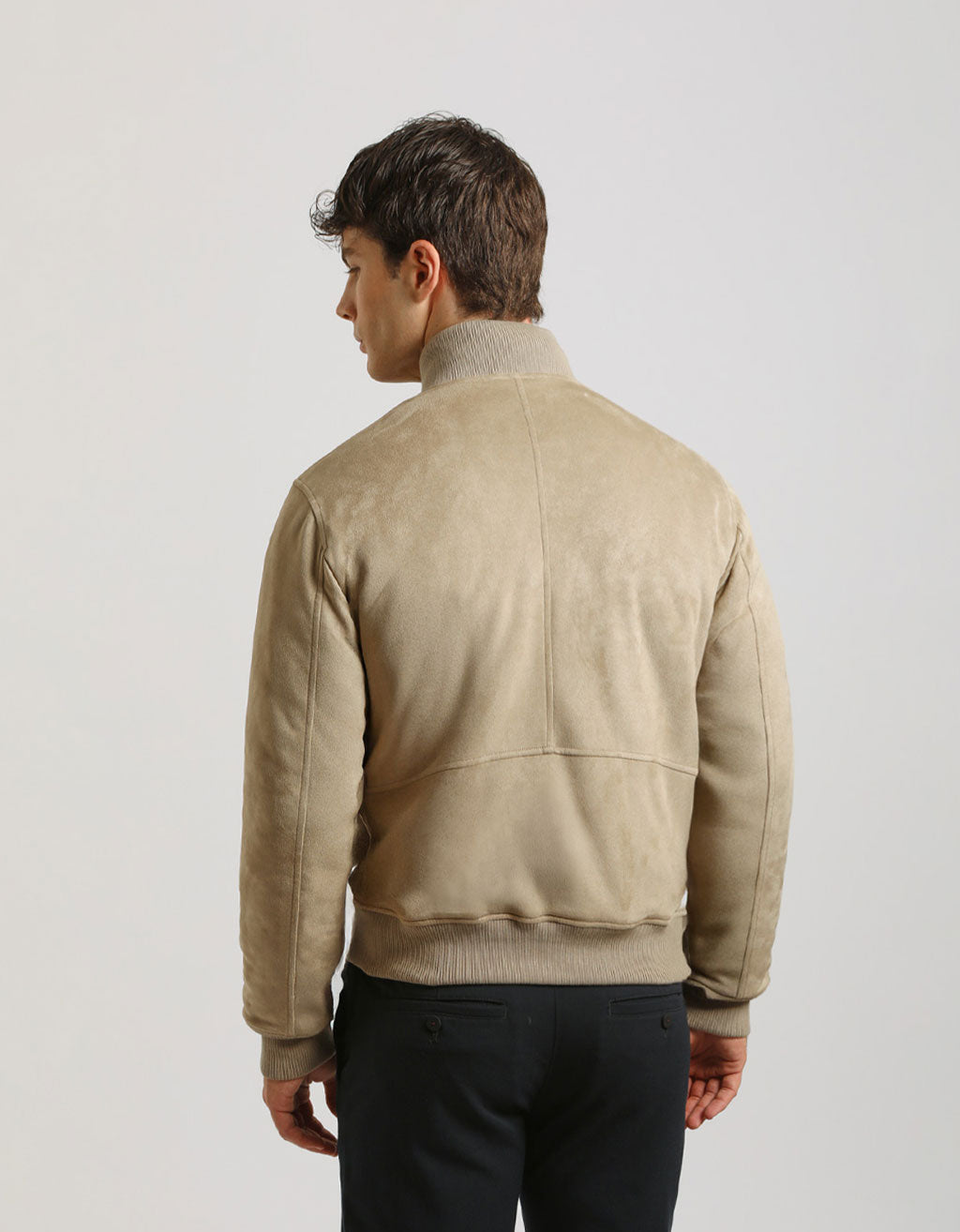 Giacca lupetto effetto camoscio