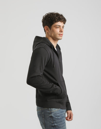 Felpa zip con cappuccio