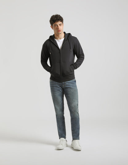 Felpa zip con cappuccio