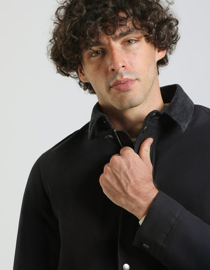 Giubbotto in cotone con collo in velluto