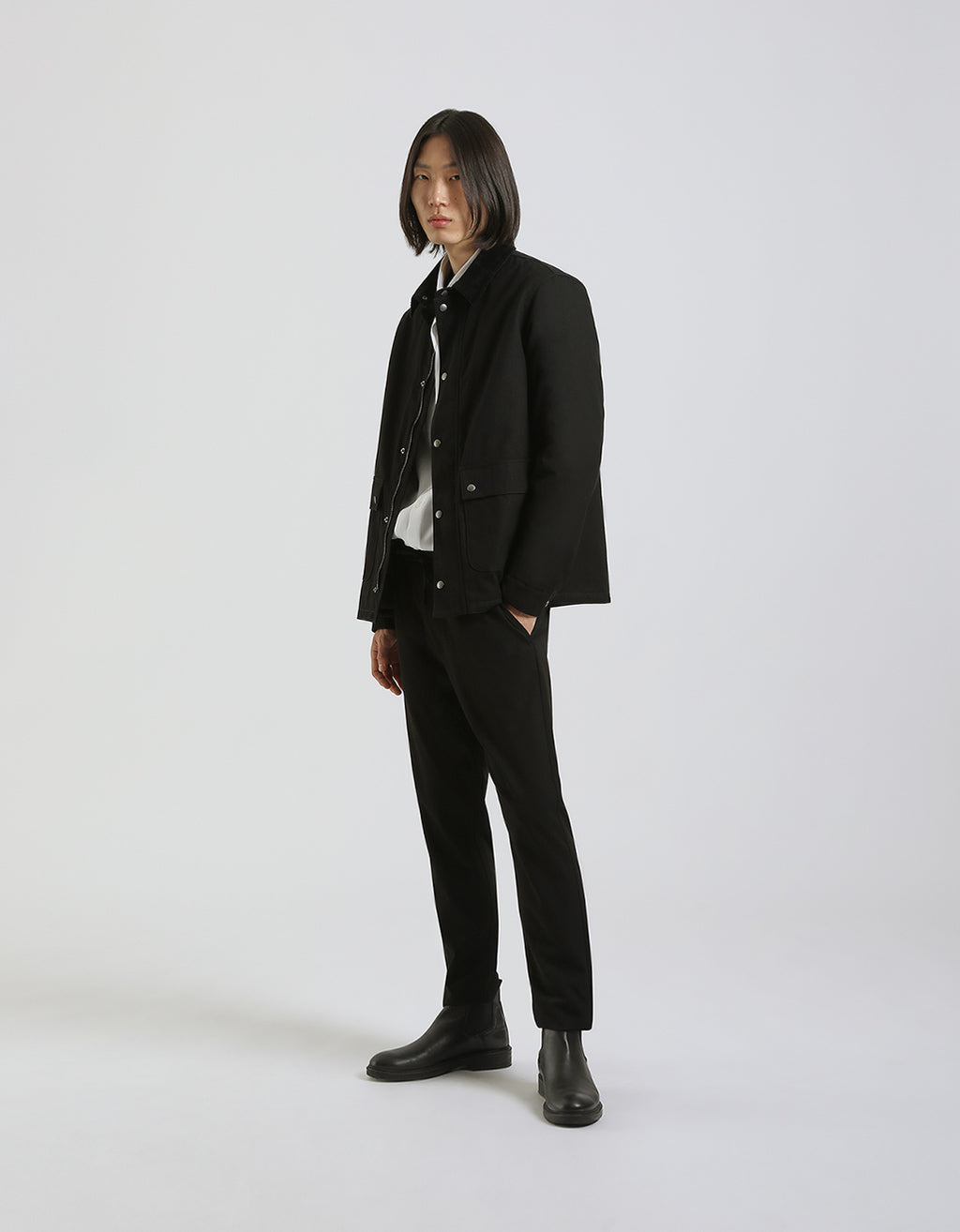 Giubbotto in cotone con collo in velluto